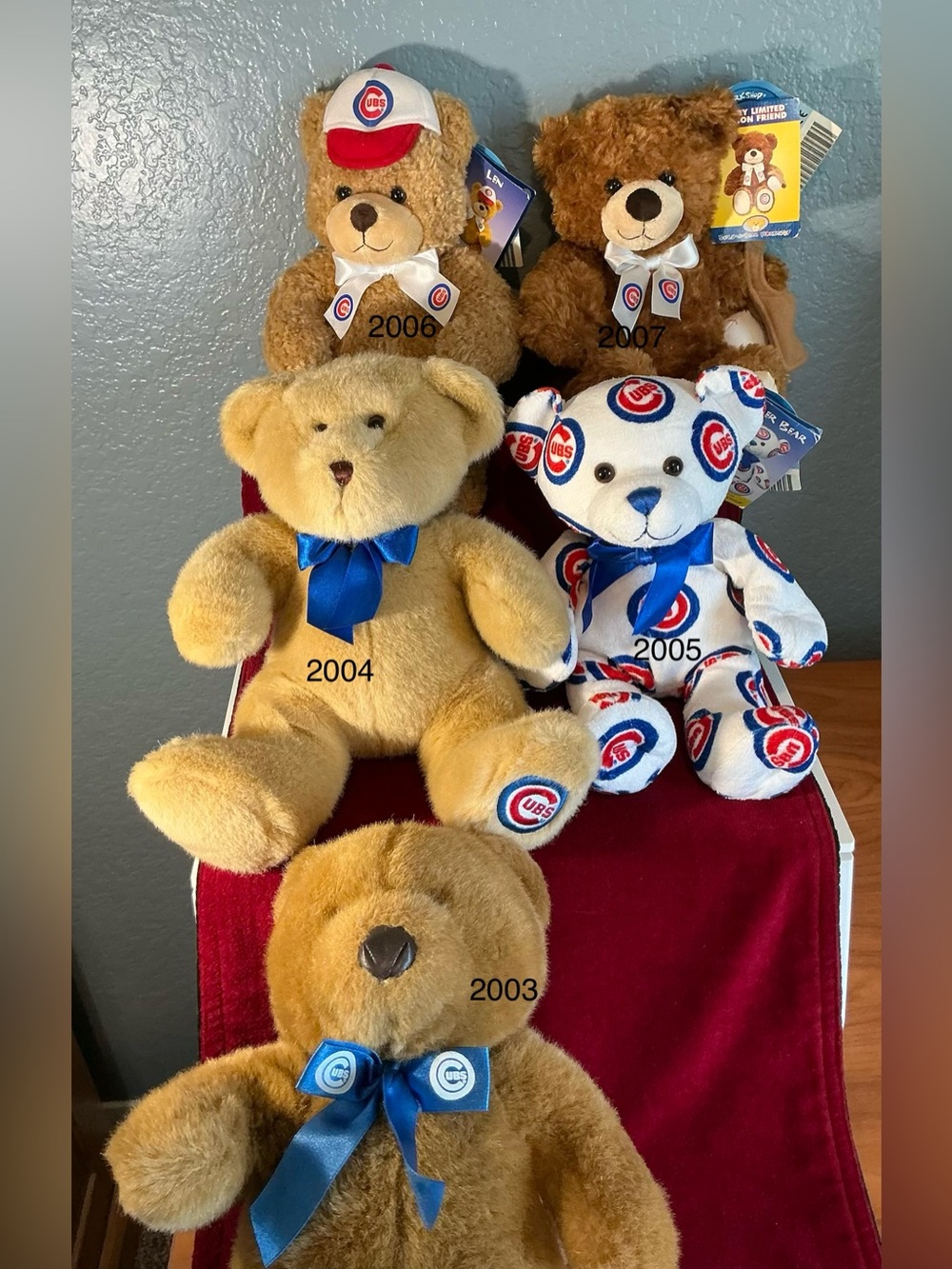 VINTAGE Chicago Cubs Build-A-Bear SGA Lot 2003-2007 COMPLETE SET